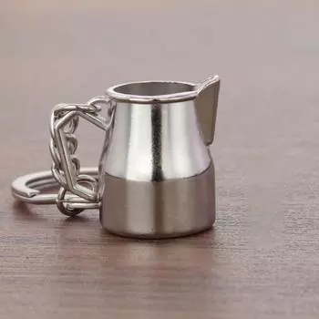 Креативный 3D 3D брелок для ключей в виде кофе, кулон для кофейни, памятный небольшой подарок, автомобильный металлический брелок One Size