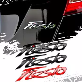 Креативный 3D хромированный металлический значок на багажник автомобиля, наклейка на крыло, боковая эмблема, декор для Fiesta, буква логотипа, аксессуары