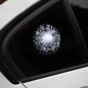 Креативный 3D теннисный мяч, удар оконной трещины, автомобильный Стайлинг, наклейка на автомобиль, декор белый