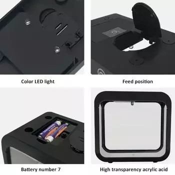 Креативный аквариум LED украшение небольшой аквариумный аквариум для рыбок Betta прозрачный аквариум для рыбок LED подсветка для золотых рыбок небольшой аквариум для рыбок чёрный