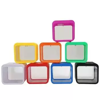 Креативный аквариум, прозрачный, небольшой, светодиодный светильник, ящик для разведения рыбок Betta, строительные блоки для мини-аквариума с золотыми рыбками, изоляционная коробка чёрный