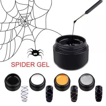 Креативный эластичный гель для рисования ногтей, DIY паук, окрашенный УФ-лаком белый