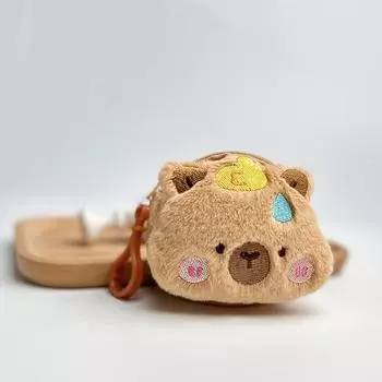 Креативный аниме-кошелек Capybara Plush для монет, кавайный мини-кошелек для монет, круглые мультяшные сумки, подвеска, органайзер для наушников as the picture