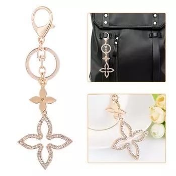 Креативный автомобильный брелок с четырьмя листьями гвоздики, подвеска, модная сумка для красоты, подвесная золотой