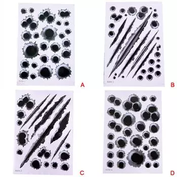 Креативный автомобильный Стайлинг 3D поддельные пулевые отверстия выстрелы из пистолета забавные автомобильные наклейки наклейки