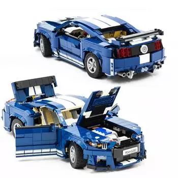 Креативный эксперт Mustangs Shelby Super Sports Cars Mustangs Building Blocks Set Fords Model Bricks Toys QR Code PDF Guide
