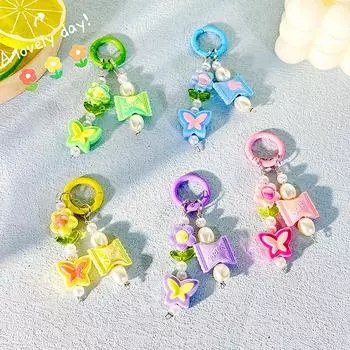 Креативный бабочка цветок конфета брелок для автомобиля кулон сумка украшения милый чехол для наушников аксессуар телефон цепочка кулон подарок синий