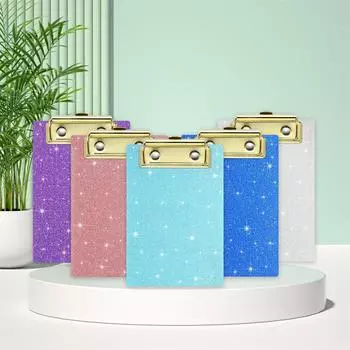 Креативный блестящий акриловый держатель для файлов, буфер обмена, портативный блокнот для записей, зажим для заметок, держатель для студенческой доски, офисные школьные принадлежности