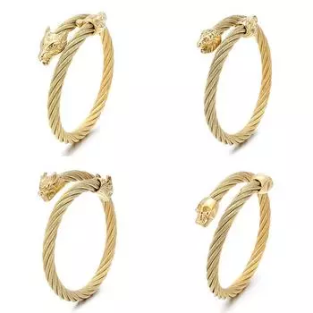 Креативный браслет Buweiya с головой волка, персонализированный мужской браслет из титановой стали, ювелирные изделия