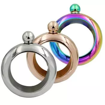 Креативный браслет-фляжка на бедре 100 мл, портативная круглая, шикарная, элегантная, бутылка для вина, виски, водки, алкоголя, напитков