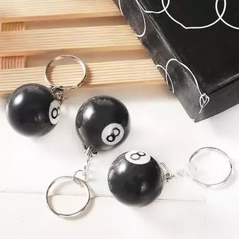 Креативный брелок для бильярдного бассейна, настольный шар, брелок для ключей Lucky Black No.8, брелок для ключей 32 мм, шарик из смолы, ювелирное изделие, подарок