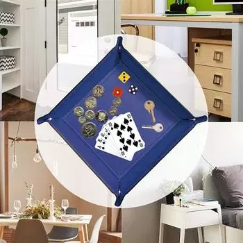 Креативный брелок для камердинера из искусственной кожи, складной поднос, складной кошелек для ключей от телефона, настольный кошелек для хранения монет, коробка для хранения мелочей, ящики, аксессуары темный кофе