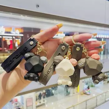 Креативный брелок Медведь: Силиконовый мультяшный брелок для ключей для машин и сумок