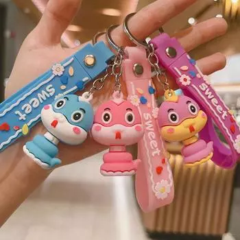 Креативный брелок-подвеска в виде змеи, милый мультяшный зодиакальный змеиный брелок для ключей, украшение для рюкзака, аксессуары, подарки розовый