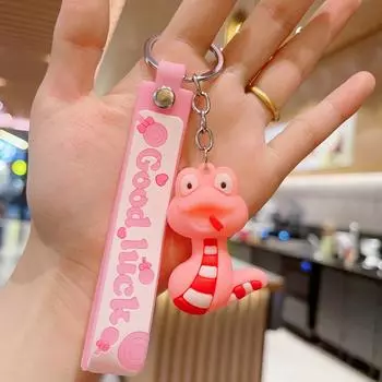 Креативный брелок-подвеска в виде змеи, милый мультяшный кулон в виде змеи со знаком зодиака, рюкзак, подвесное украшение, аксессуары, небольшие подарки синий