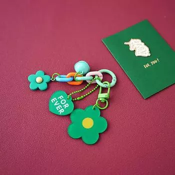 Креативный брелок ярких цветов с подвеской в форме сердца, милый брелок для ключей, аксессуары для сумки белый