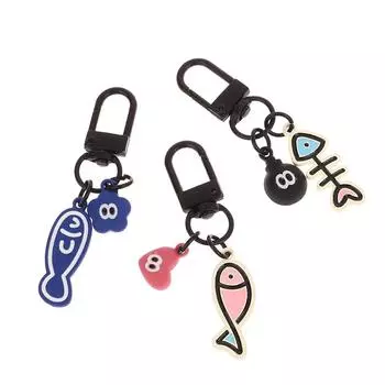 Креативный брелок с изображением рыбки, каваи, брелок с рыбьей костью, милая сумка, подвеска, украшение для рюкзака, подарки для пары