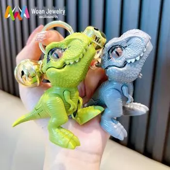 Креативный брелок в виде динозавра: Модная подвеска-игрушка в виде тираннозавра для укусов рукой для сумок, пар и подарков. серый