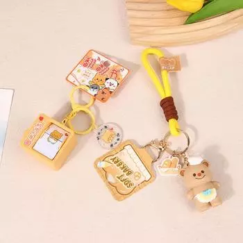 Креативный брелок в виде медведя-масла, милая аниме-девочка, подвеска, украшение, игрушка, мультяшная сумка, автомобильные ключи, аксессуары