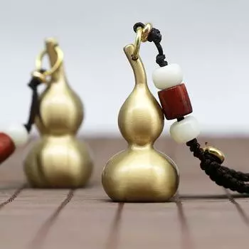 Креативный брелок в виде тыквы из латуни с плетеной веревкой - подвесное украшение унисекс