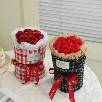 Креативный букет Роз Тканевый букет Сушеный цветок Ручной букет Маленький ароматный букет