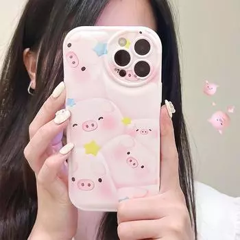 Креативный чехол Air Cushion Cartoon для iPhone 13/14/15 Plus/Pro/Max iPhone 15 Pro Max