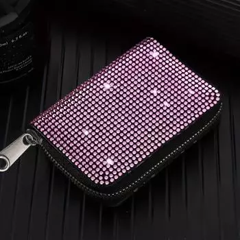 Креативный чехол для автомобильного ключа с бриллиантовым кристаллом, прочный универсальный чехол для ключей, сумка для хранения, защитный чехол для ключа чёрный