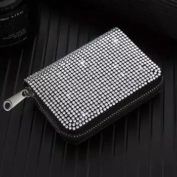 Креативный чехол для автомобильного ключа с бриллиантовым кристаллом, прочный универсальный чехол для ключей, сумка для хранения, защитный чехол для ключа чёрный