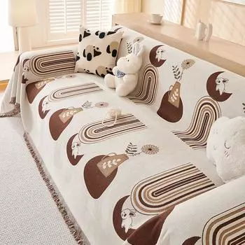Креативный чехол для дивана из синели с мультяшным рисунком, универсальное полотенце на четыре сезона, против царапин, с антипригарным покрытием, шерстяной, полностью покрытый тканевый чехол 180*130cm