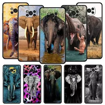 Креативный чехол для телефона Animal Elephant для Xiaomi Poco X6 X5 Pro X4 X3 NFC F5 Pro F4 F3 GT M5 M4 Pro 5G M3 C51 C50 C55 Poco X3 GT