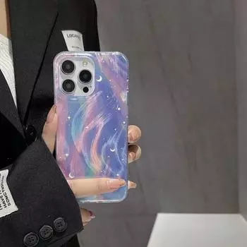 Креативный чехол для телефона Astral для iphone 11 12 13 14 15 Pro Max Plus, мягкий силиконовый противоударный модный красочный милый чехол с изображением Луны For iPhone 11