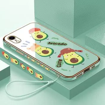 Креативный чехол для телефона с покрытием из фруктов и авокадо для iPhone 11 13 15 Samsung Galaxy A52 Xiaomi Redmi 12C Note 10 Pro Oneplus Мягкие чехлы для смартфонов iPhone 11 Pro Max ярко-зеленый