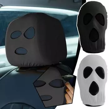 Креативный чехол на подголовник автомобильного сиденья с 3 отверстиями, забавная маска для украшения подголовника автомобиля на Хэллоуин, аксессуары для салона автомобиля
