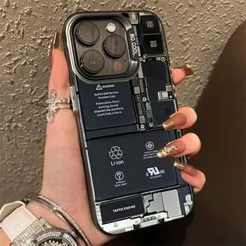 Креативный чехол с рисунком печатной платы Electroplate Sier IMD для iPhone 15 14 Max 11 12 13 Pro 7 8 Plus X XR противоударный чехол iPhone xr чёрный