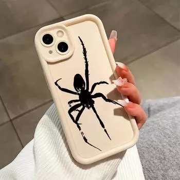 Креативный черный чехол для телефона с рисунком паука для iPhone Samsung Galaxy Xiaomi Redmi POCO HUAWEI Honor противоударный резиновый мягкий гибкий чехол iPhone 8/7/SE 2020/SE 2022