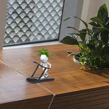 Креативный цветочный горшок, декоративная фигурка, цветочный горшок, настольное украшение для подоконника, подарок на новоселье Treadmill