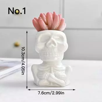 Креативный цветочный горшок с черепом, сочный горшок, керамический горшок для домашнего декора, украшение на Хэллоуин, бонсай, горшок для растений, украшение сада No.1