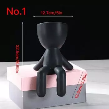 Креативный цветочный горшок с маленькими людьми, сочный горшок, керамический горшок, домашний декор, настольные украшения, украшение для сада, горшок для растений бонсай No.1