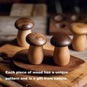 Креативный деревянный держатель для зубочисток, бытовая коробка для зубочисток, орех, двойной милый гриб, практичная банка для зубочисток, диспенсер для зубочисток