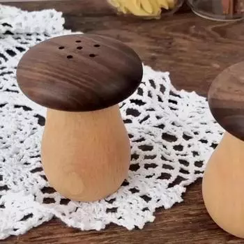 Креативный деревянный держатель для зубочисток, бытовая коробка для зубочисток, орех, двойной милый гриб, практичная банка для зубочисток, диспенсер для зубочисток