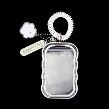 Креативный держатель для фотокарт Kpop, брелок, прозрачный защитный чехол для фотографий, чехлы для автобусных карт, студенческих билетов, коллекционных карточек One Size белый