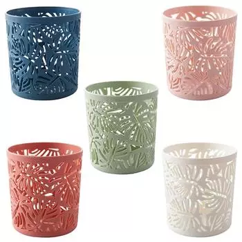 Креативный держатель для карандашей с полыми листьями, контейнер для хранения кистей, настольный органайзер, пластиковый держатель для канцелярских ручек, офисные принадлежности зелёный