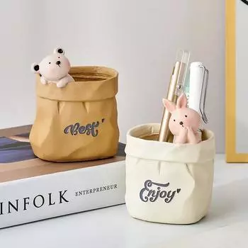 Креативный держатель для ручек из смолы, украшения, индивидуальность, имитация животных, держатель для хранения ручек, декор, украшение для офисного стола, подарок