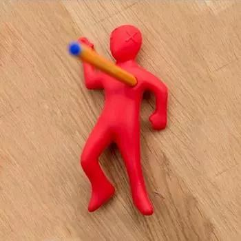 Креативный держатель для ручек, украшение стола, держатель для ручек в виде красного человечка One Size красный