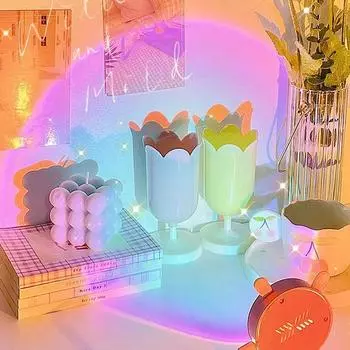 Креативный держатель для ручек в виде цветка, настольное хранилище для ручек, украшения для ручек, держатель для карандашей в виде тюльпана, органайзер для школьного стола, канцелярские принадлежности для студентов фиолетовый