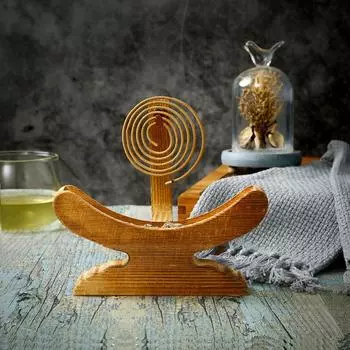 Креативный держатель для спирали от комаров из натурального дерева, курильница для благовоний, зольный лоток, буддийские принадлежности для домашнего декора