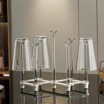 Креативный держатель для стакана, домашний держатель для стакана, стеклянная полка для хранения, подвесная полка для хранения 1pc белый