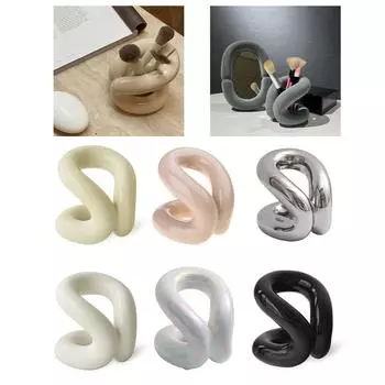 Креативный держатель для зубных щеток с узлом веревки, аксессуары для ванной комнаты, керамический держатель для щеток, туалетный столик для спальни, органайзеры для косметики 2