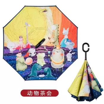 Креативный детский зонт безопасности зонт-наоборот двухслойный hands-free