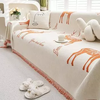 Креативный диван-полотенце из синели с героями мультфильмов, высококачественный нескользящий чехол для дивана, универсальный чехол на четыре сезона, универсальный пылезащитный чехол, ткань 180*130cm